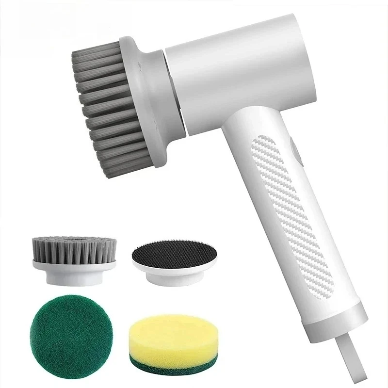 Wireless Electric Cleaning Brush 4 Heads Housework Kitchen Dishwashing Brush Bathtub Tile Professional Cleaning Brush New