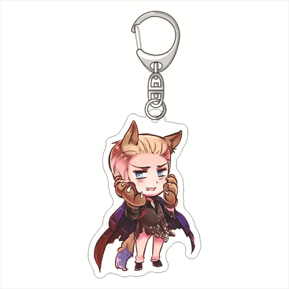 Acrylic Keychain GAME Hetalia Axis Powers Alfred Jones Arthur APH Anime Keyrings Figure Model Plate Cosplay Keychain For Gift