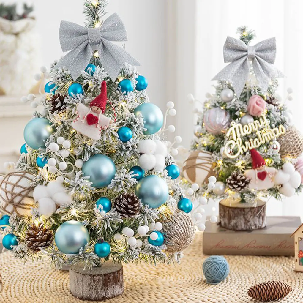 ABS Full And Complex Christmas Trees With Spherical Decorations Home Desktop Ornaments