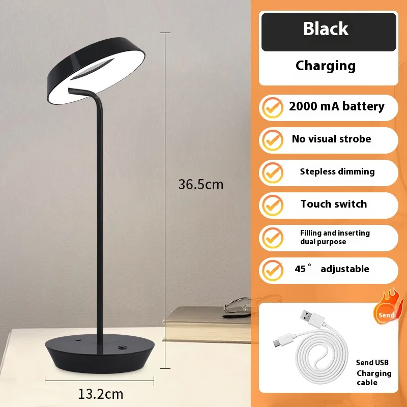 LED Schreibtisch lampe Augenschutz USB Ladela mpe Wohnzimmer Schlafzimmer Bett einstellbare Winkel Lese lampe