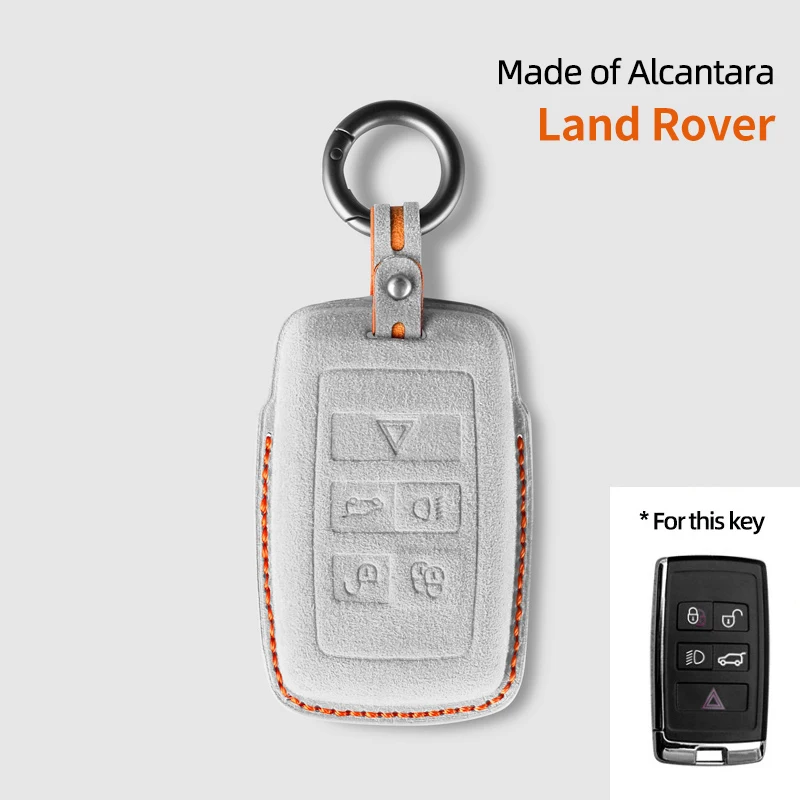 Car Remote Key Case Cover Shell For Land Rover Range Rover Sport Evoque Freelander 2 Protector Suede Alcantara Accessories