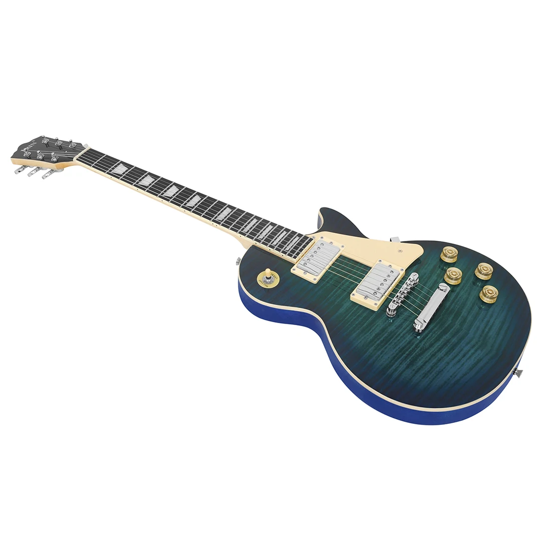 IRIN 6-snarige blauwe elektrische gitaar met tijgerpatroon 39 inch massieve full-size elektrische gitaar starterkit inclusief versterkertas