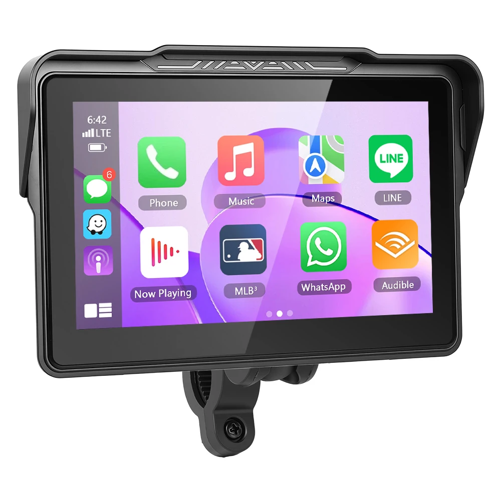 Podofo 7'' Przenośny Smart Player z Ekranem Dotykowym, Android Auto, Carplay, Monitor Motocyklowy, Monitorowanie Ciśnienia w Oponach, Automatyczna Regulacja Jasności, Ustawianie Godziny, Wodoodporność — 2