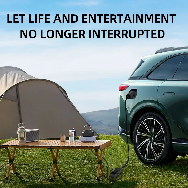 المحمولة 16A 4KW V2L كابل سيارة كهربائية الجانب التفريغ التوصيل شاحن سيارات كهربائية IEC62196-2 Type2 16A مع الاتحاد الأوروبي المقبس محطة طاقة خارجية #6