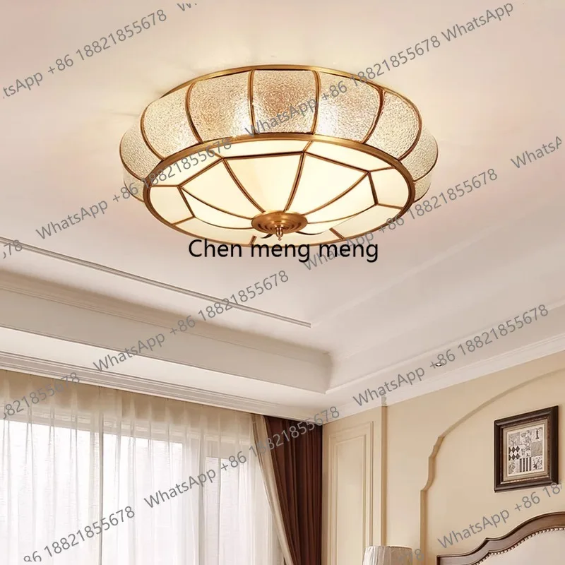 

All-copper ceiling lamp American bedroom European Nordic simple atmosphere home main room lamp light luxury