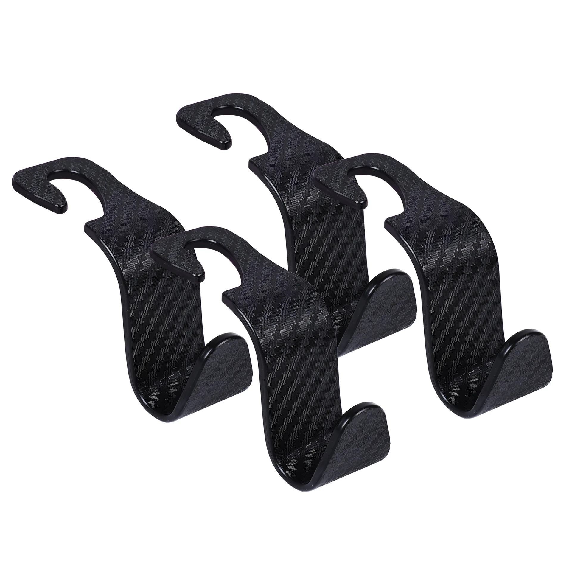 

4PCS Carbon Fibre Texture Hook Car Hidden Seat Hook Car Seat Back Headrest Multi-function Handbag Hooks Car Interior Accessories