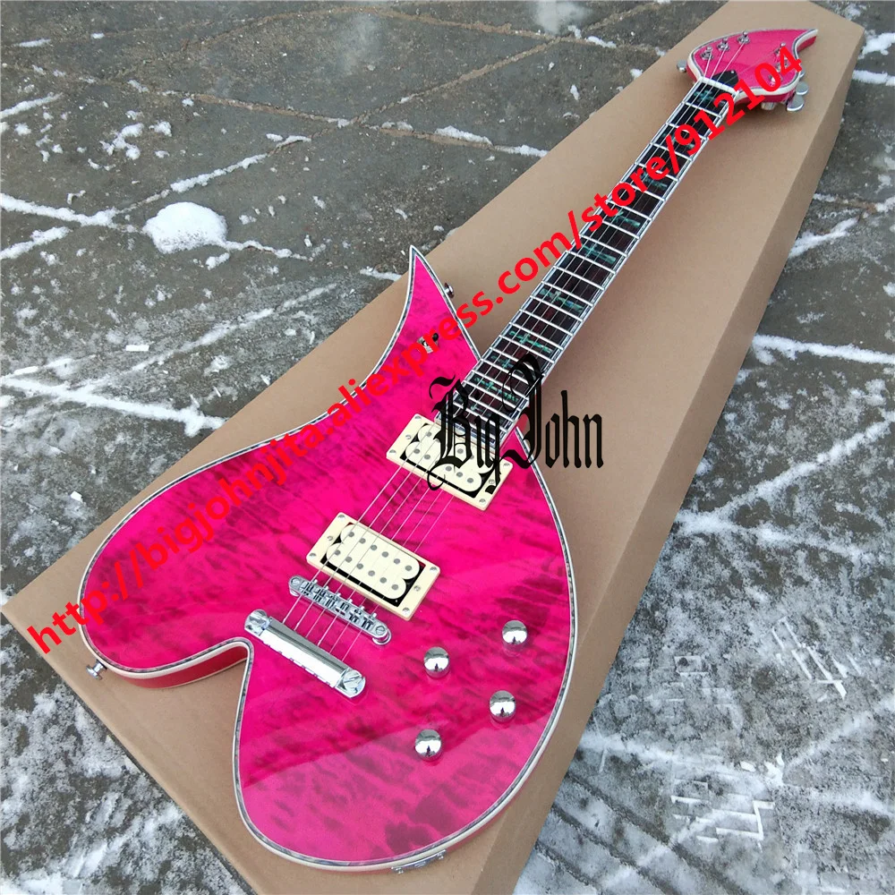 

new Custom heart-shape electric guitar,Quilted Maple Skin Top Mahogany Body Tune-O-Matic Bridge BJ-176