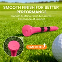 Short Golf Tees 54mm Wood for Iron Shots Bulk 50/100 Pack, Bamboo Tee for Stable Low-Tee Height 2