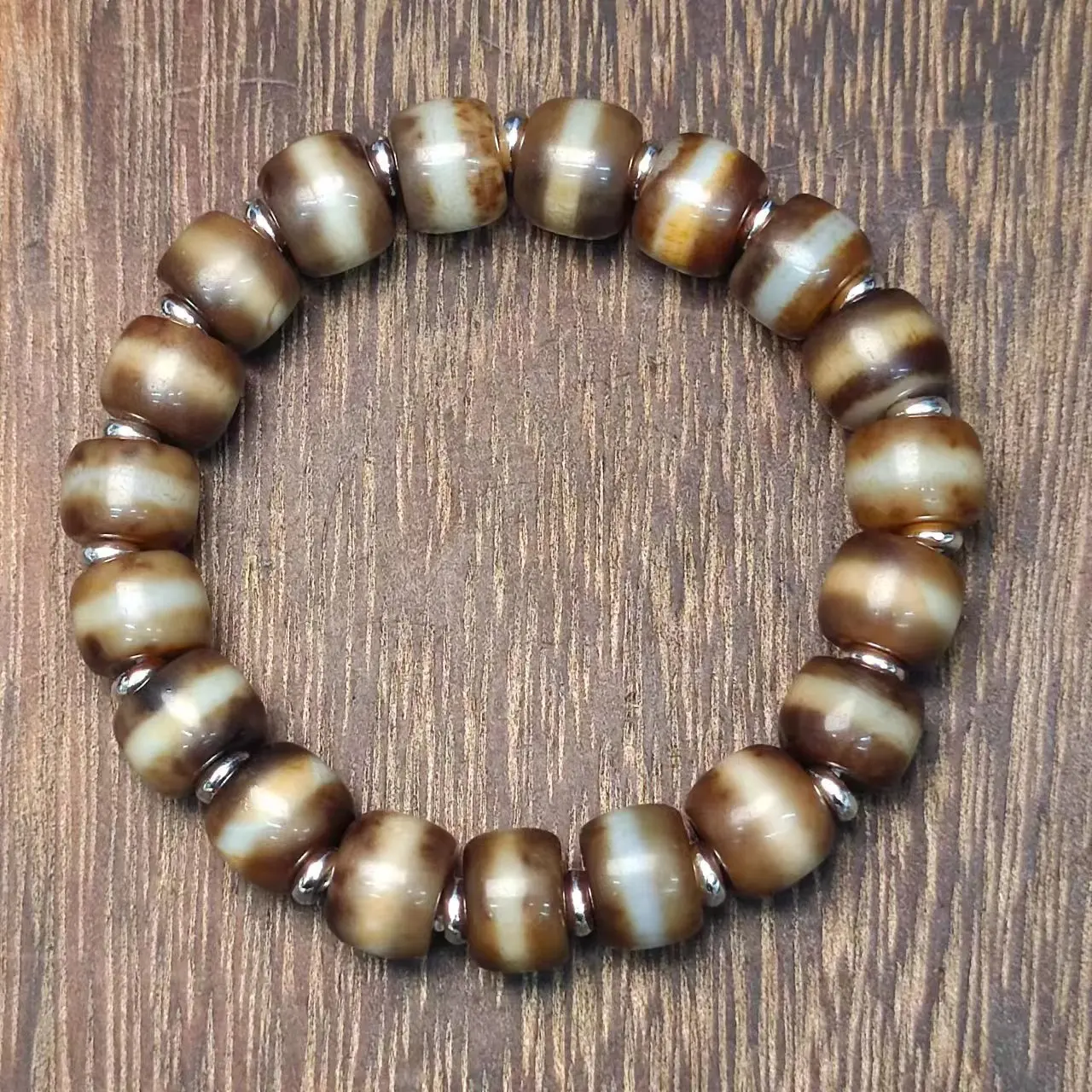 1pcs/lot Natural Old Agate First-line Pharmacist Dzi Bracelet Barrel beads Retro ethnic style gift jewelry Men's women's styles