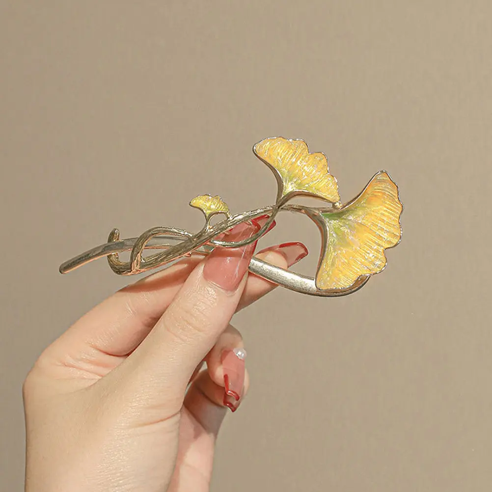 

2 шт. Заколки для волос в форме листьев гинкго, большие зажимы для пучка, для женщин, осенние аксессуары для укладки волос, инструмент для создания причесок, заколка-шпилька