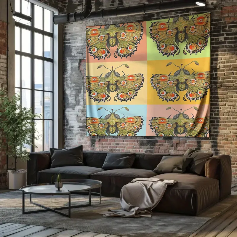 البوهيمي نسيج الجدار الشنق ديكور الغرفة الجمالية طبيعة المشهد جدارية الغابات خلفية المنسوجات المنزلية خمر جدار الفن غرفة نوم #5