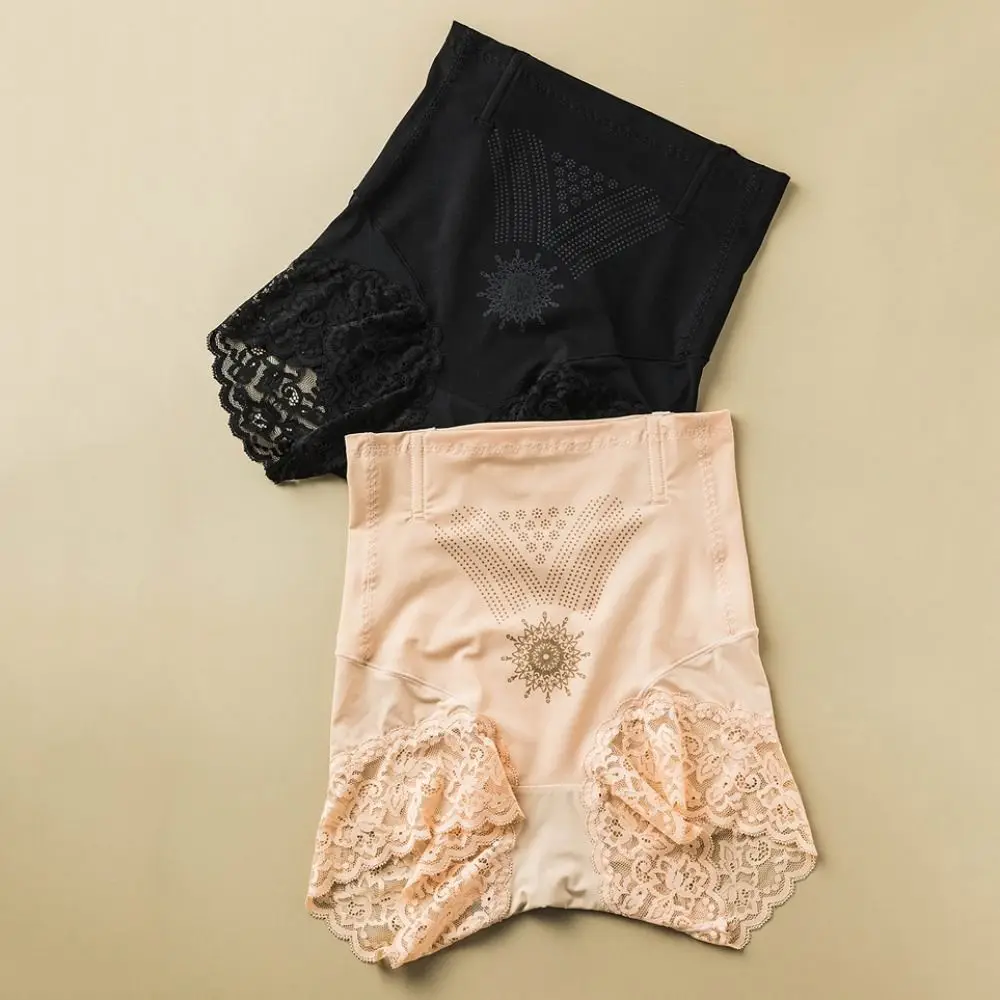 ملابس داخلية للتنحيف من الدانتيل، سراويل داخلية عالية الخصر للتحكم في البطن، سراويل داخلية لرفع المؤخرة بدون خياطة يوميًا