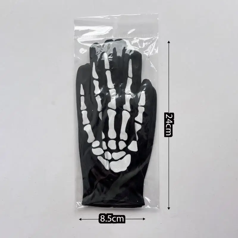 Neue Handschuhe mit Totenkopf- und Krallenmuster, dehnbare Handschuhe mit Skelett-Motiv für Halloween, Cosplay, Mottopartys und Kostüme. – Detail 6