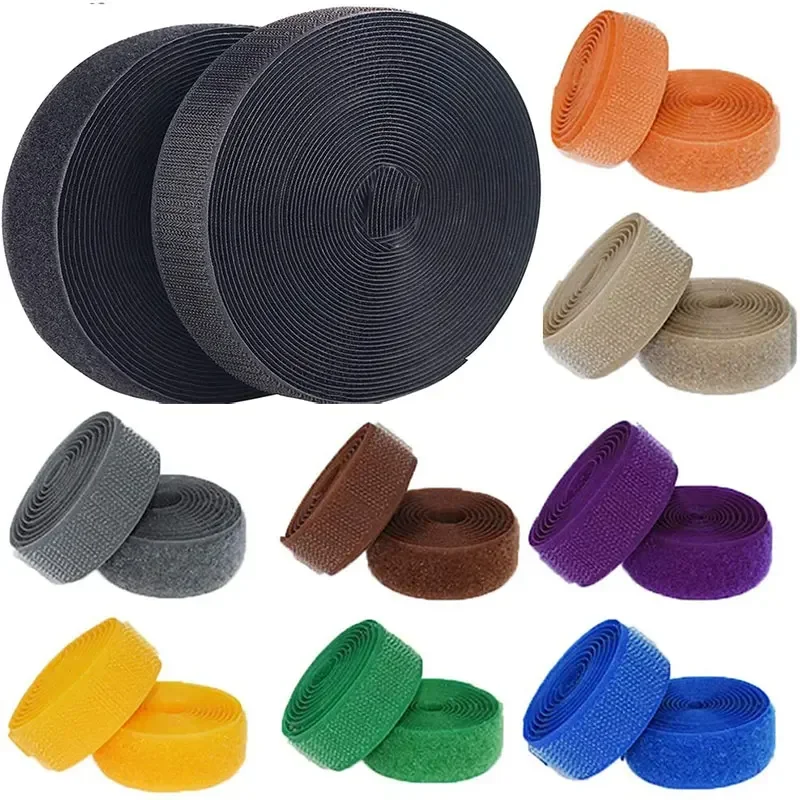 16 Colors 2Meters Sew on Hook and Loop Tape Fastening Nylon Fabric Tape Non-Adhesive for DIY Craft Sewing Fasteners