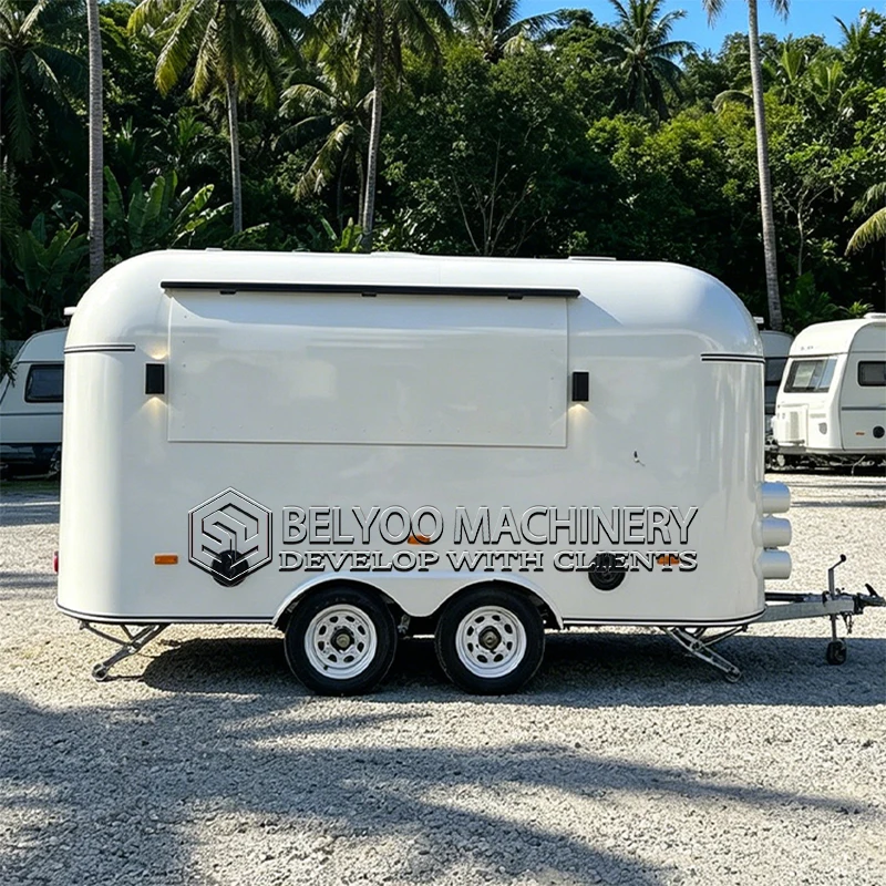 Belyoo Custom Commercial Food Trailer Mobile Kitchen Food Truck for Street Food Coffee Snack Bar Restaurant Fast Food Cart