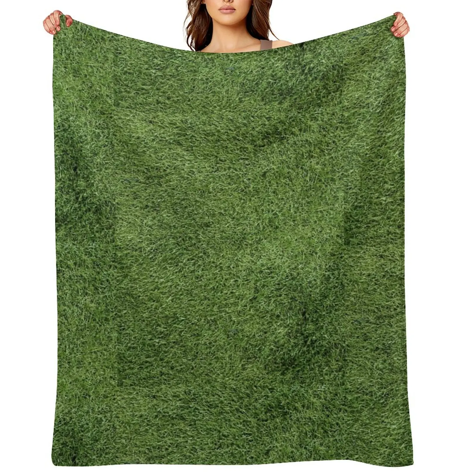 

Astroturf Lush Green Turf Grass Athletic Field Texture Throw Blanket blankets ands Nap Shaggy Blankets