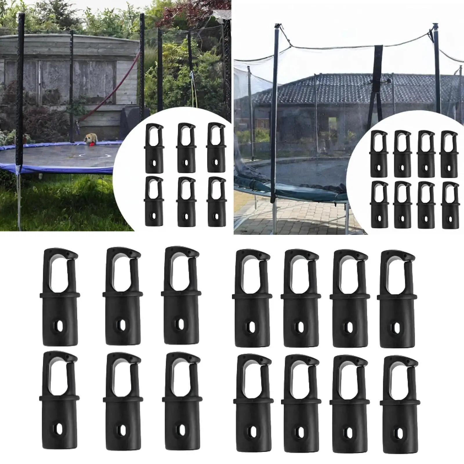 Trampoline Rod End Cap Enclosure Pillar Cover Replacement Plastic Top Rings for Trampoline Protection Mat 244