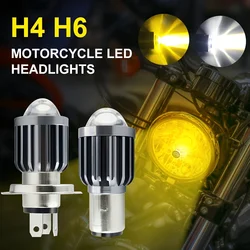H4 LED Motorcycle Headlight Bulbs 3570 CSP Lens White White Hi Lo Beam Fog Lamp Universal Driving Lamp Scooter Accessories