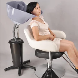 Portable Shampoo Bowl Height Adjustable,Portable Barber Salon Backwash Hair Washing Basin with Bucket for Beauty Salons