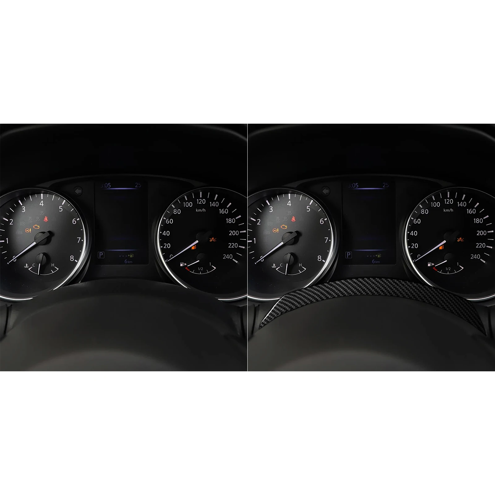 日産キャシュカイ-j11-2017-2021-カーボンファイバーステアリングホイールリアパネルトリムカバーカーアクセサリーインテリア装飾ステッカー