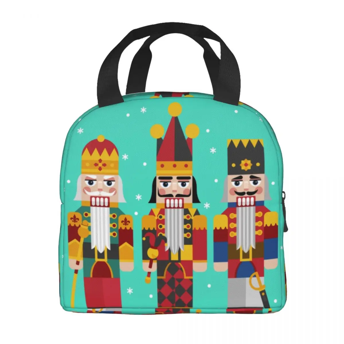 Christmas Nutcrackers Thermal Insulated Lunch Bags Women King Toy Soldier Lunch Tote for Kids School Children Storage Food Box