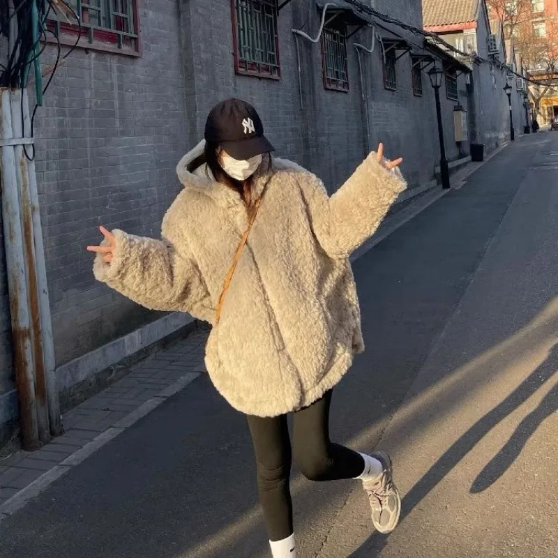 Winter Coat Women  Puffer Jacket Women Loose Thick Faux Fur