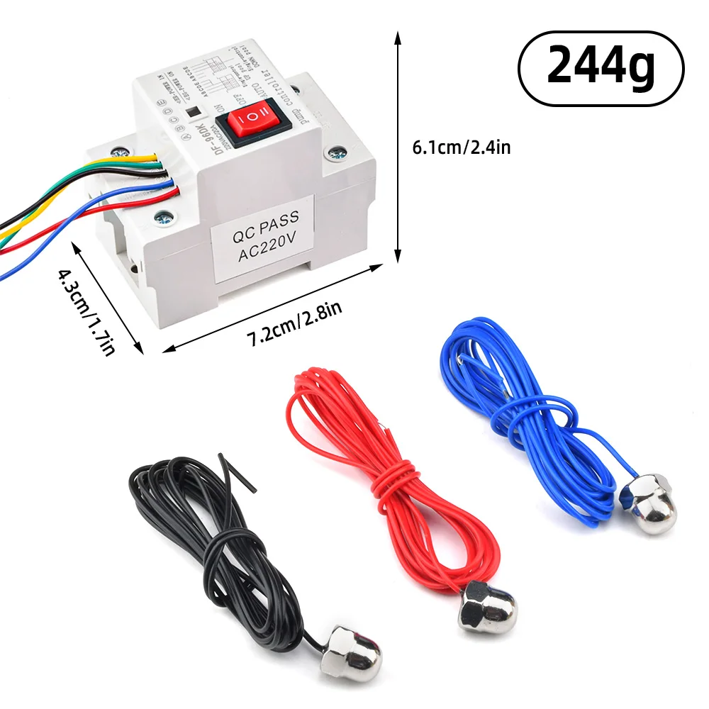 DF-96D Automatic Water Level Controller Switch 20A 220V 2m Wires Water Tank Liquid Level Detection Sensor Water Pump Controller