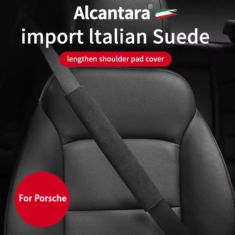 

Alcantara Suede Car Seat Belt Seatbelt Shoulder Protection Padding Lengthened Shoulder Sleeve Protective Interior Accessories