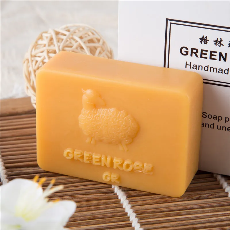 Green Rose 100% Natural Goat Milk Soap Organic Goat Soap Facial Soap Oil Control Soap Moisturizing Beauty Soap Acne Remover Soap