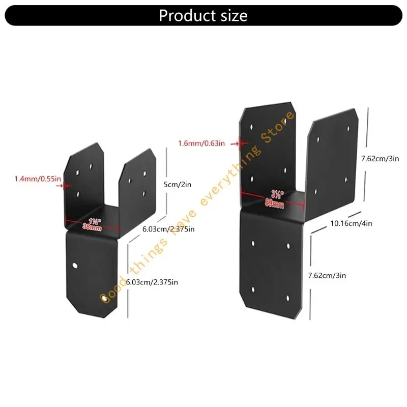Balkenbügel Deck Geländer versteckte Stecker Hartbeträge Klammern Holzarbeiten Strahlstütze für Pergolas Handläufe 55kf