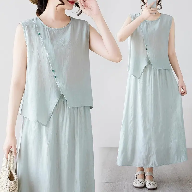 

Fashion Large Size Set: Summer High Waist Skirt & Matching Top | Women's Casual Shirt And Skirt Outfits G1076