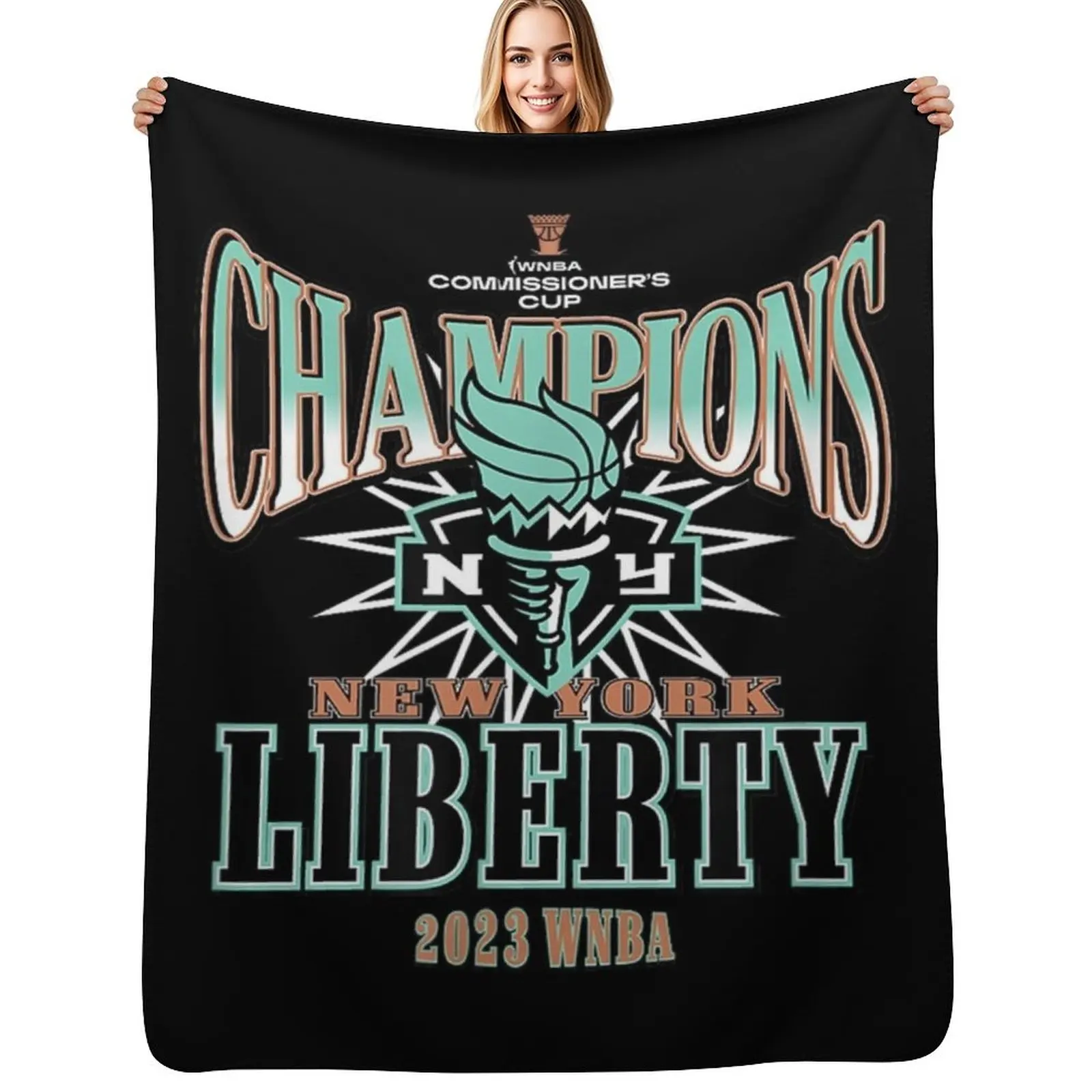 

New York Liberty Commissioner's Cup Champions Leaderboard Throw Blanket Lightweight Cozy Blanket for Bed Sofa