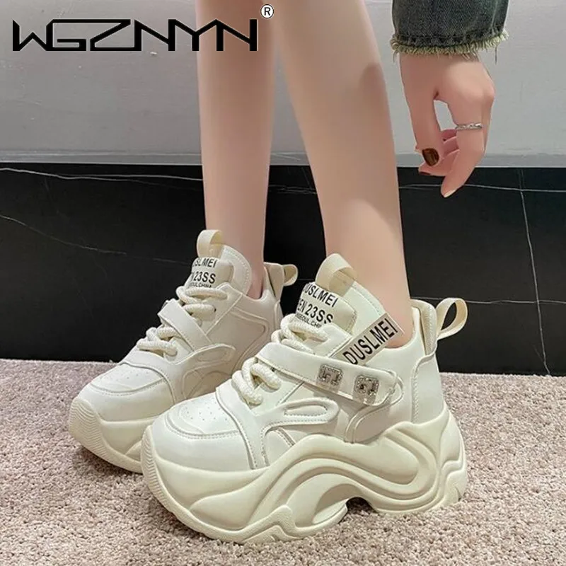 

High Platform Sneakers Women 2024 Thick Sole Sports Ladies Trainers Vulcanized Shoes Woman Chunky Sneaker Zapatillas Mujer 7.5CM