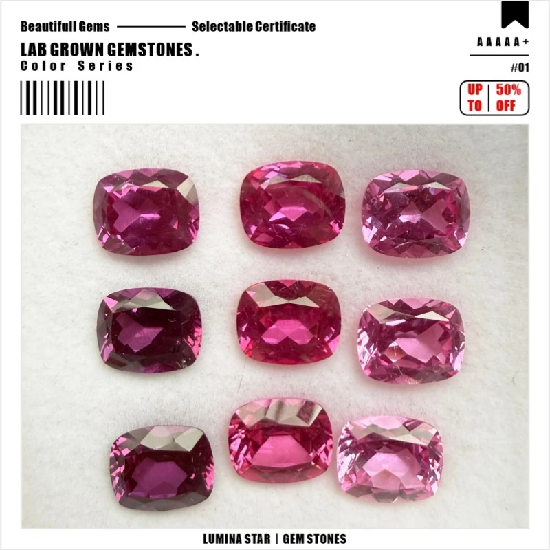 

a Lab grown Colorful Sapphires Cushion Cut Multi-color AAA+Clarity Gems For Jewelry Setting&Custom Design Selectable Certificate