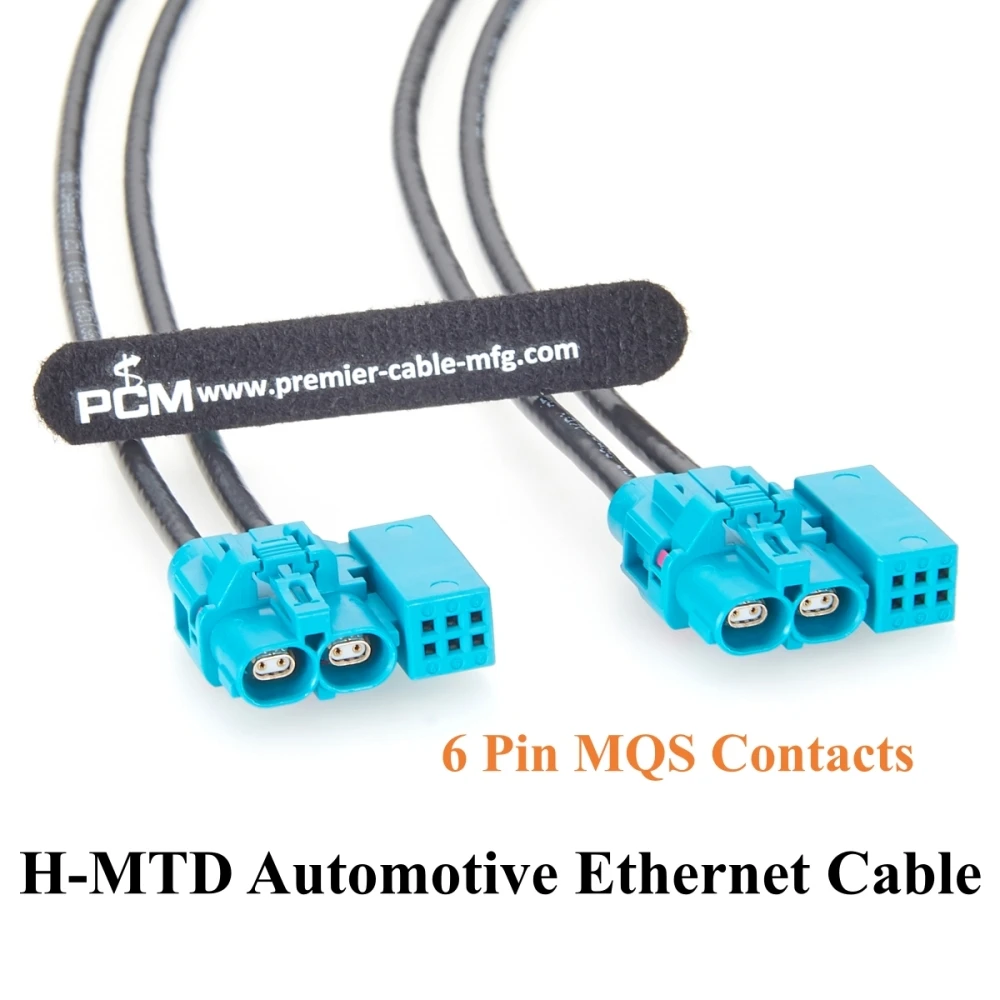 Rosenberger 99K1HG-1CAZ5-Z H-MTD Dual-Port Automotive Ethernet Cable with 6 Pin MQS Contacts 10Gbps Shielded for ADAS, LiDAR,ECU