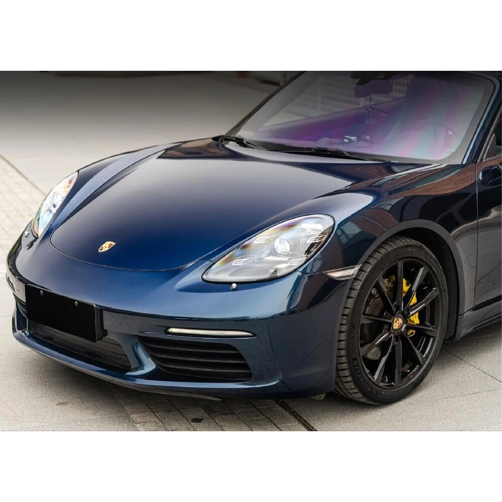 Roll Vinyl Pembungkus Mobil Biru Midnight Metalik Mengkilap Tinggi PET untuk Seluruh Bodi