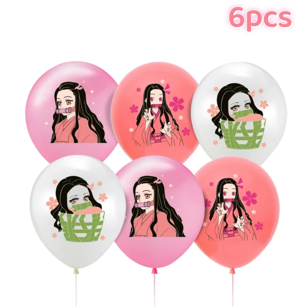 ลูกโป่งคิเมทสึ โนะ ไยบะ สีชมพู ขนาด 12 นิ้ว ลูกโป่งยางลายดาบพิฆาตอสูร สำหรับงานวันเกิด งานปาร์ตี้อนิเมะ ตกแต่งงานปาร์ตี้ คามาโดะ ทันจิโร่ ของเล่นฮีโร่