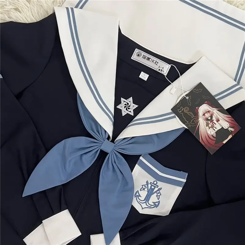 2023 Jk Kawaii Japanese Harajuku Sailor Suit Uniform Summer Long Short Sleeve Authentic College Style Girl Woman Jkfashion
