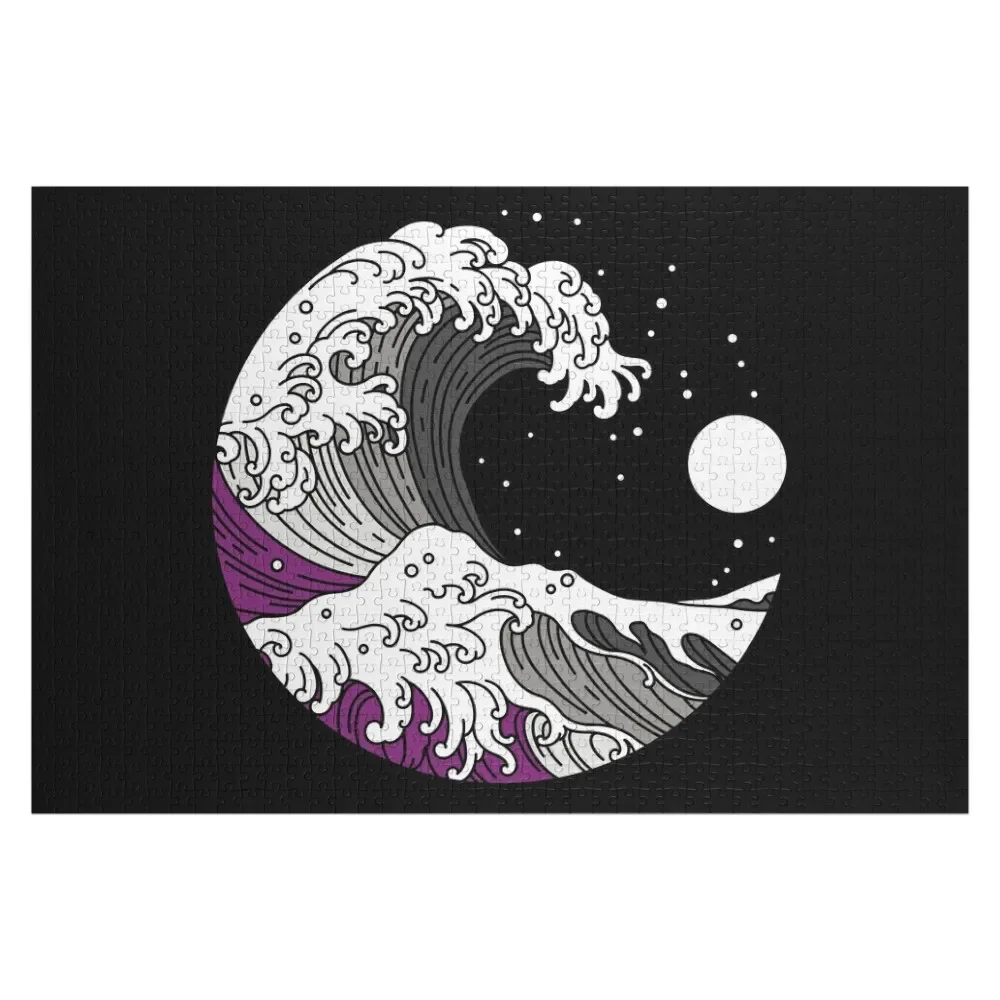 

Great Wave of Kanagawa Asexual Flag Ace Pride Jigsaw Puzzle Anime Personalized Gift Puzzle