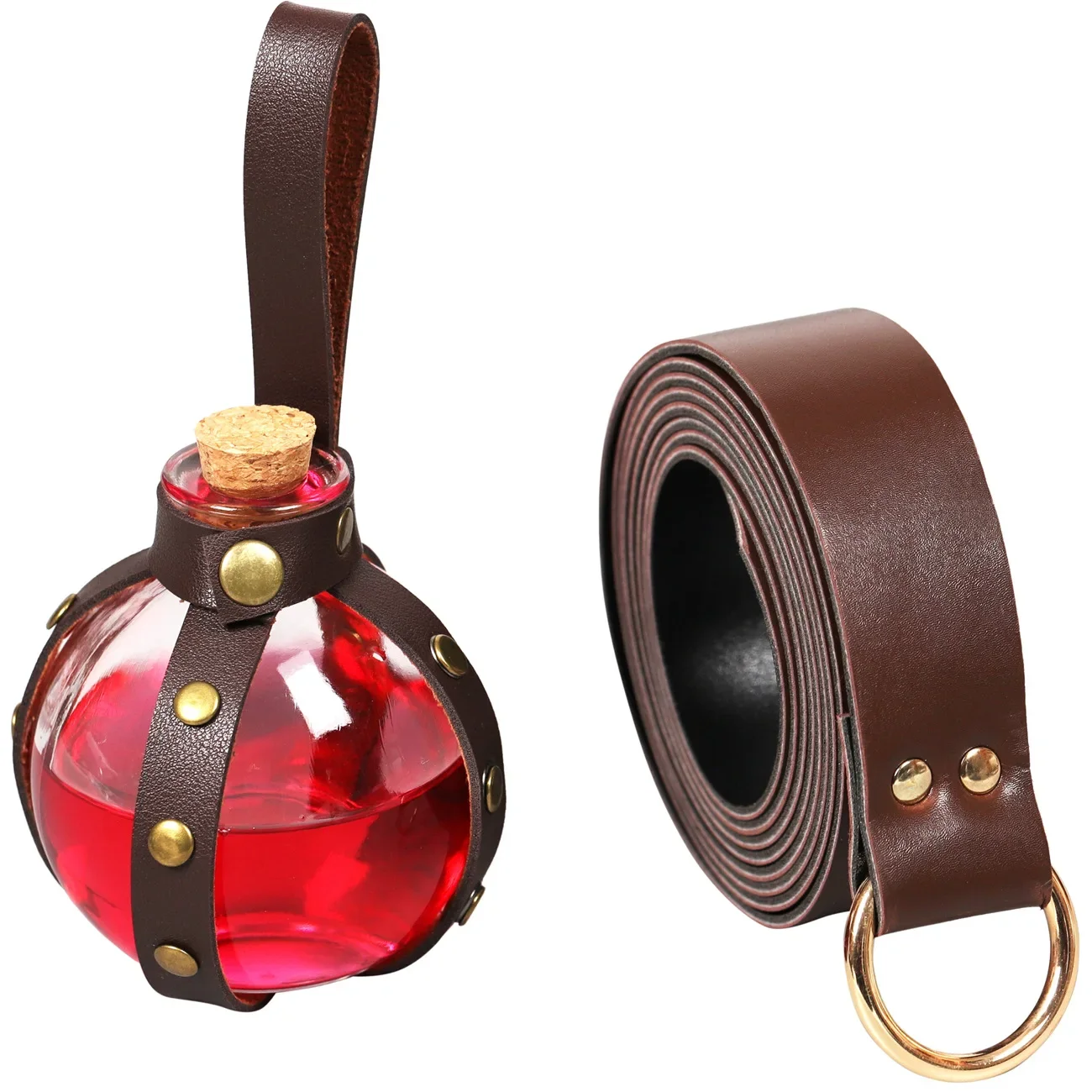 

ГОРЯЧИЙ средневековый рыцарский кожаный ремень, прозрачная стеклянная волшебная бутылка