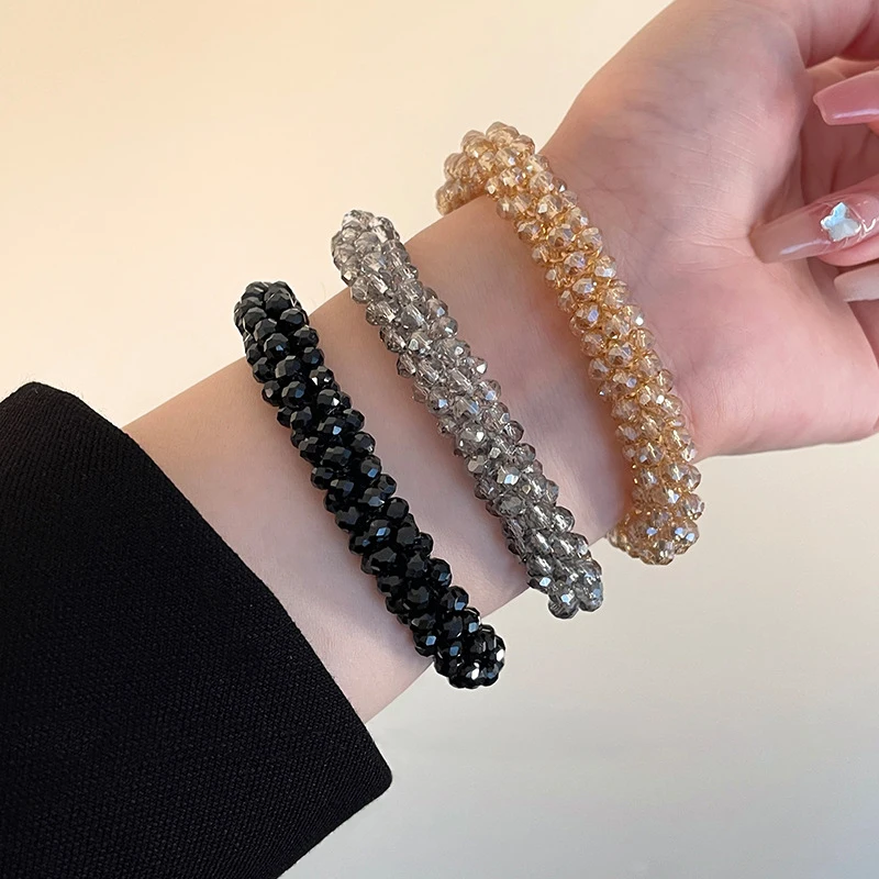 Boho Elastische Armbänder für Frauen, Vintage Stretch Bohemian Femme Haar-Accessoire, Kristallglasperlen-Armbänder, Party-Schmuck, Geschenk – Detail 2