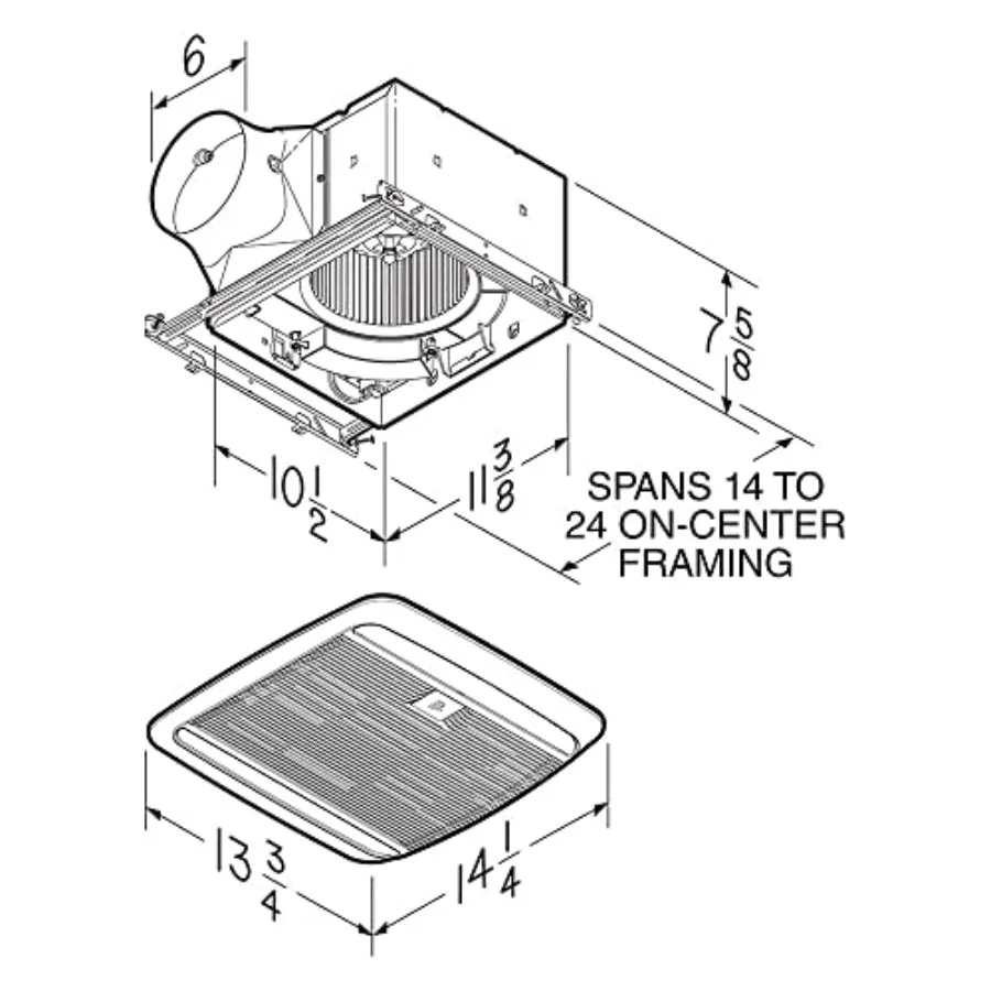 ZB110HL1 ULTRAGREEN 110CFM Multi-Speed-Lüfter/LED Weiß