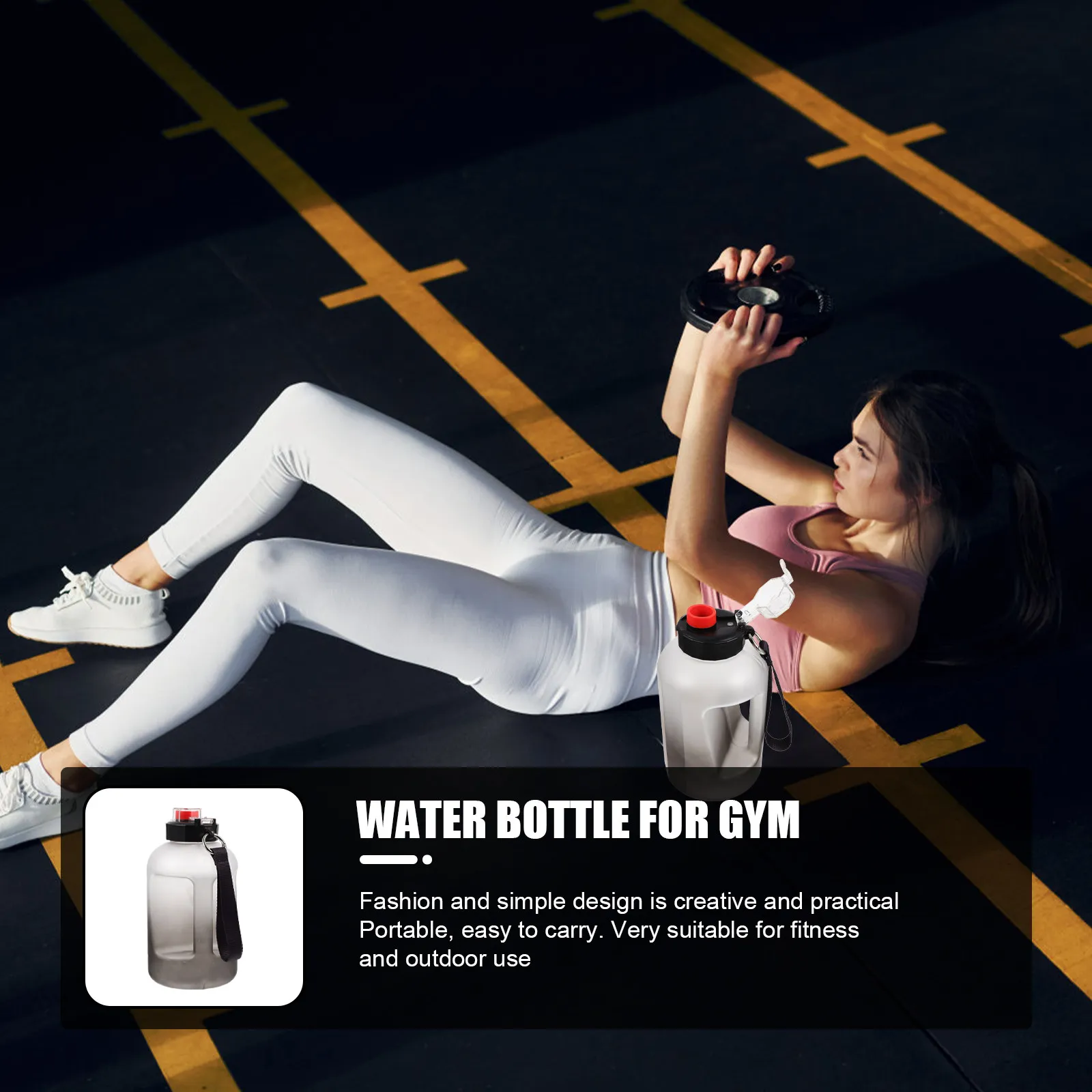 Sports Water Bottle Gradient Color Portable Leakproof Large Capacity Outdoor Fitness Bottle Gym Running Hiking Yoga