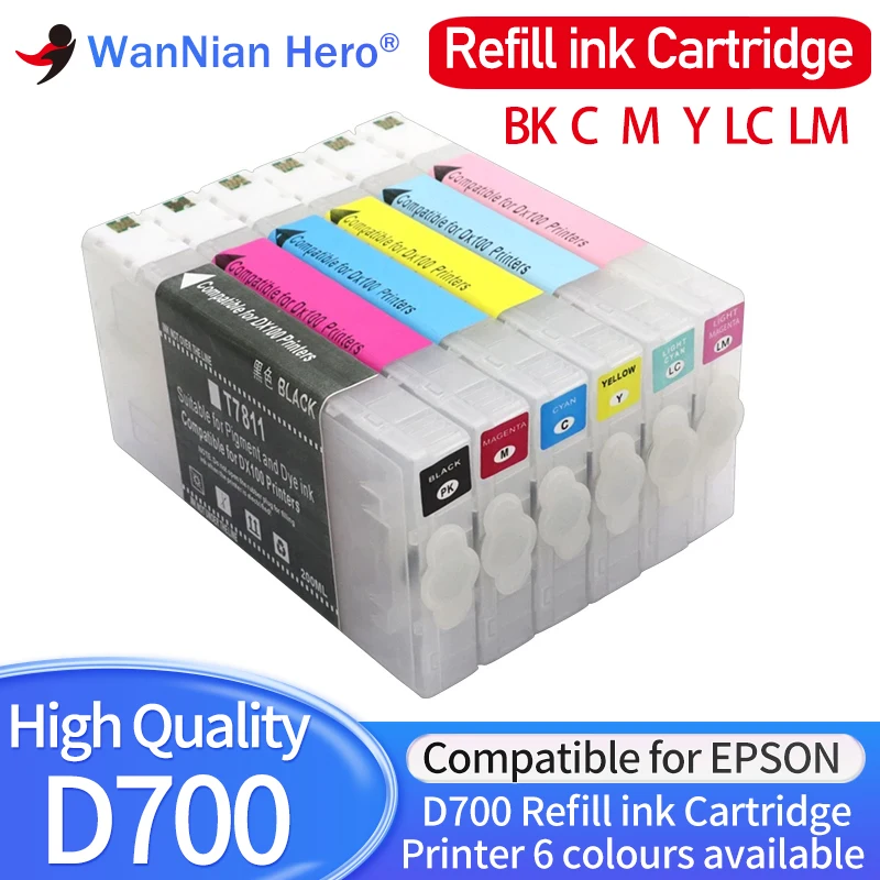 6color 1set T7821 T7821-T7826 Compatible Empty Refillable ink cartridge with chips For EPSON D700 Printer Ink Refill Kits