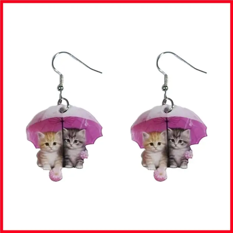 

F3MF Fashion Ear Jewelry Cats Earrings Acrylic Texture Present for Fashion Girls