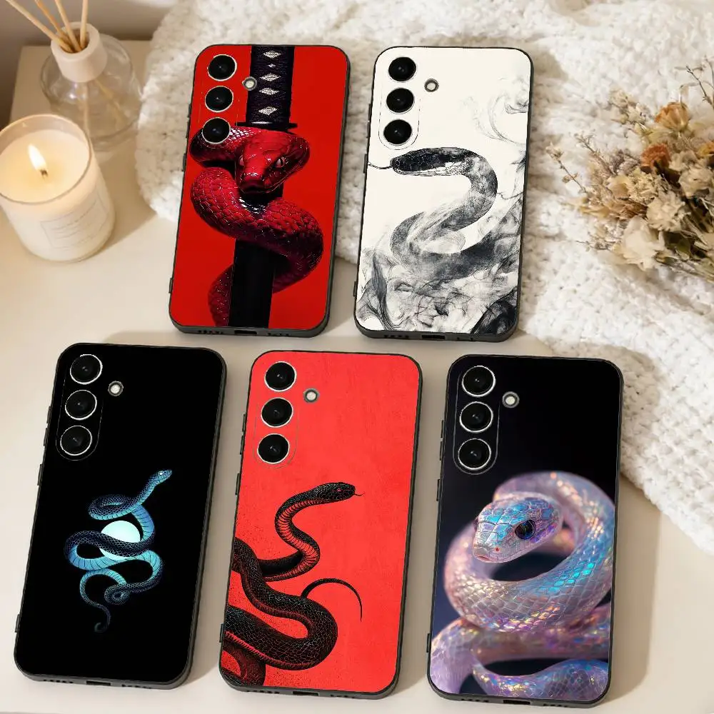 

Divine Wisdom snake Phone Case For Samsung Galaxy A73,A72,A71,A70,A53,A52,A51,Soft Silicone Black Cover