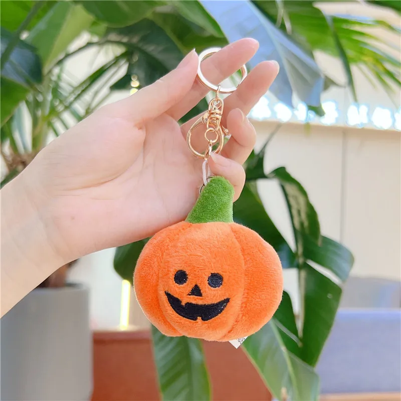 Halloween Kürbis Plüsch Schlüsselanhänger Niedlicher Plüschtier Geist Anhänger Tasche Charm Rucksack Clip Zubehör Horror Party Dekor Geschenke