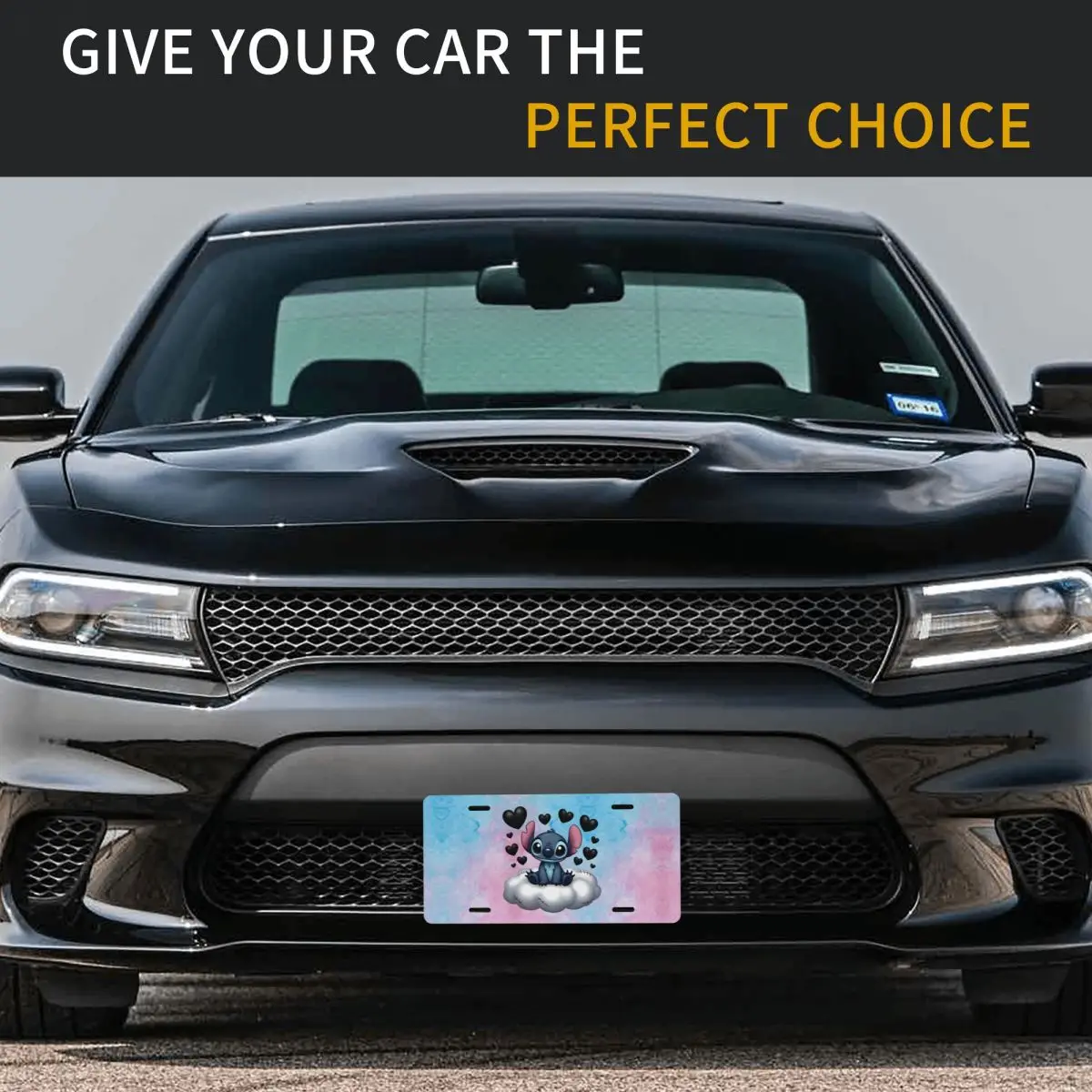 غطاء لوحة ترخيص مانغا مخصص غرزة الكرتون الألومنيوم معدن بارد ديكور سيارة الجبهة لوحة ترخيص الغرور العلامة 6X12 بوصة