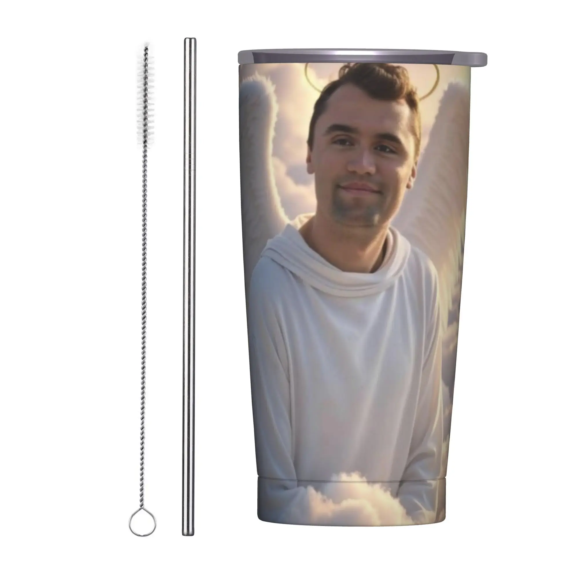 Gobelet isotherme Charlie Kirk Angelic Advocate, tasse thermique à double paroi, bouteille d'eau, 20 oz