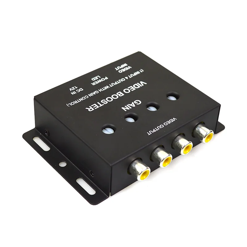 Rozdzielacz wideo FULL-Car 1 na 4 AV wzmacniacz sygnału do samochodowego CCTV TV LCD DVD odtwarzacz 1 wejście 4 wyjścia